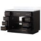 Lexora Home Abbey 48" Single Bathroom Vanity in Black Oak with 2 cm White Carrara Marble Top and Rectangular Sink, , large