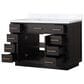 Lexora Home Abbey 48" Single Bathroom Vanity in Black Oak with 2 cm White Carrara Marble Top and Rectangular Sink, , large