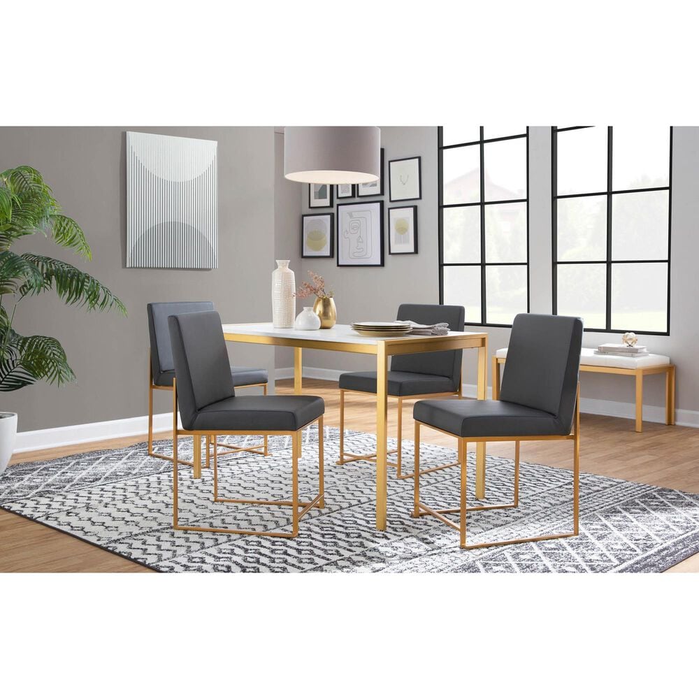 Lumisource Fuji Side Chair with Grey Cushion in Gold (Set of 2), , large