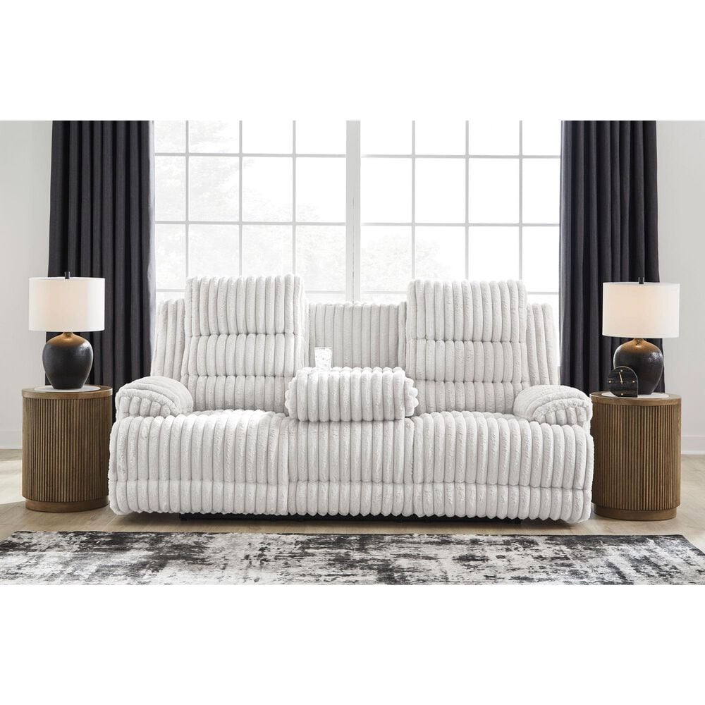Ashley Rhines Falls Power Reclining Sofa in Alloy, , large