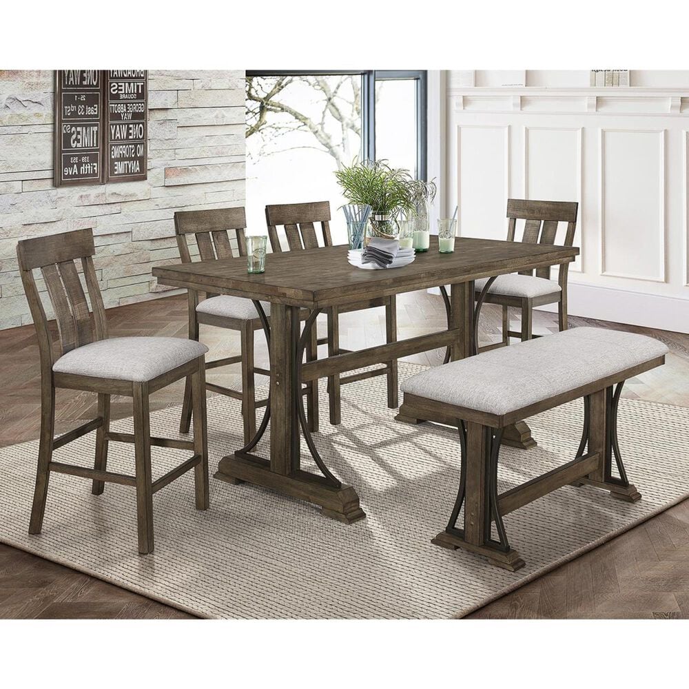 Claremont Quincy 6-Piece Counter Height Dining Set in Gray, , large