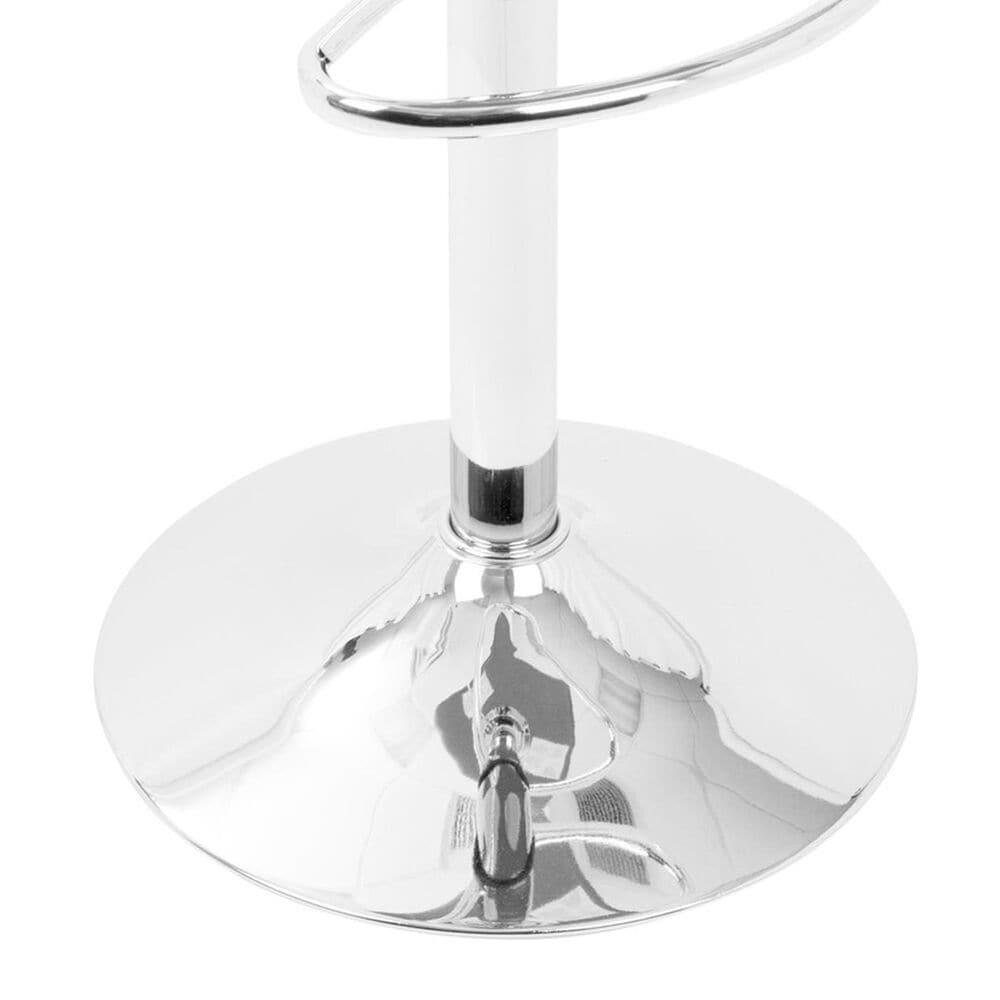 Lumisource Ale Swivel Adjustable Barstool with Grey Seat in Chrome &#40;Set of 2&#41;, , large