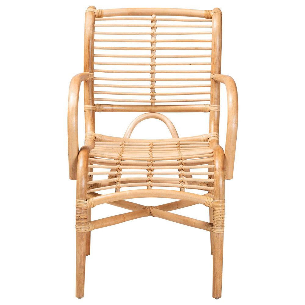Baxton Studio Seminyak Lounge Chair in Natural Brown, , large