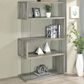 Coaster Emelle 4-Shelf Bookcase with Glass Panel in Light Grey Driftwood and Clear, , large