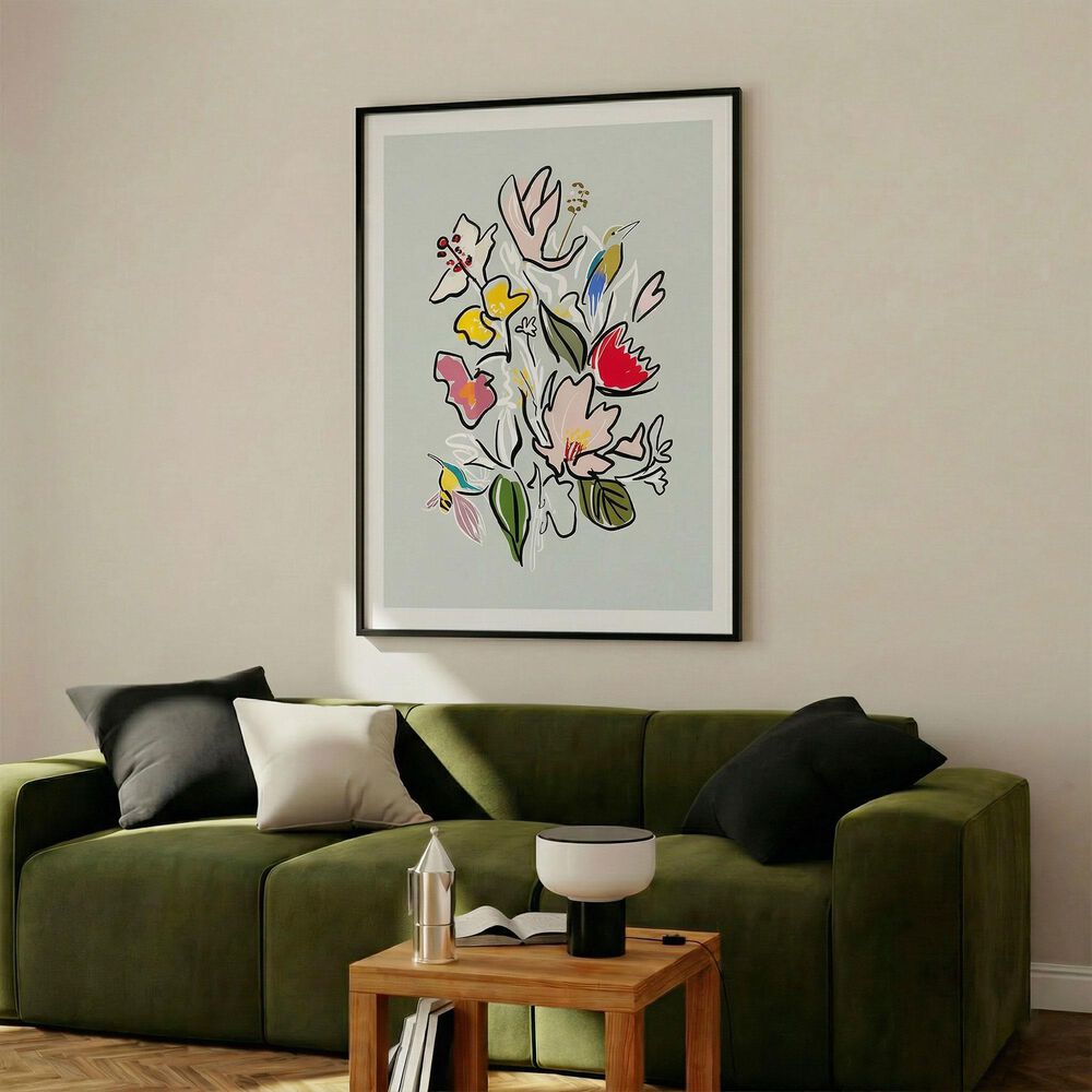 HOMLUX 24" x 18" Floral Bouquet Canvas Art in Multicolor, , large