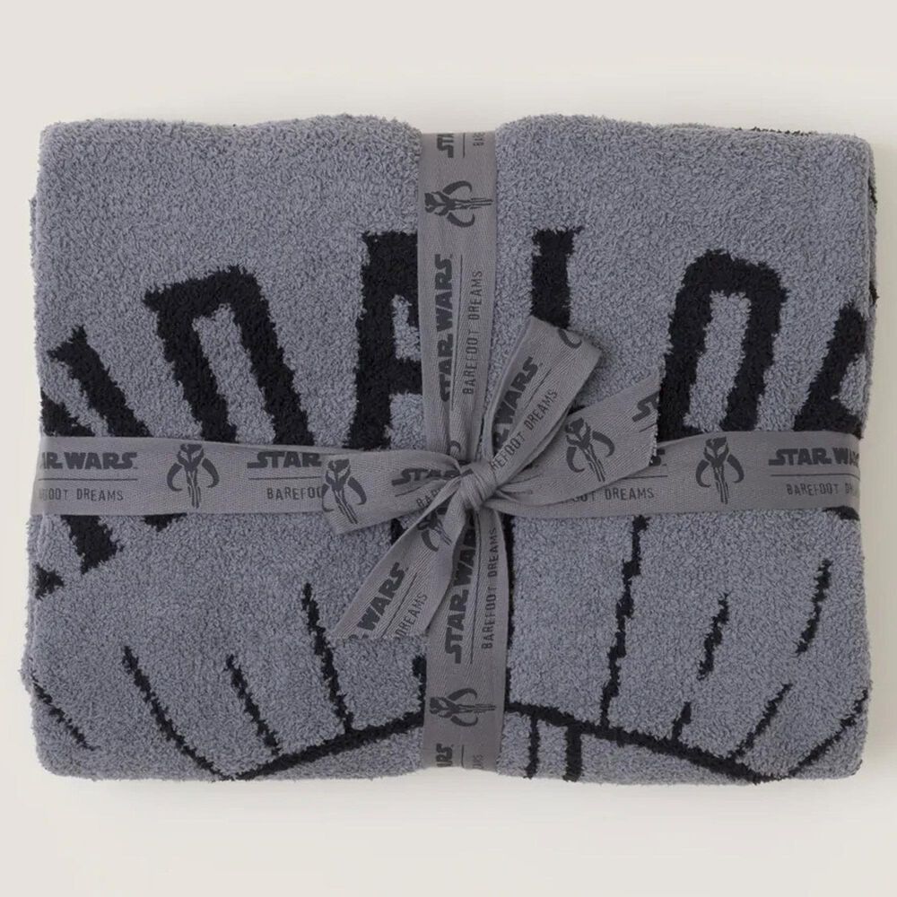 Barefoot Dreams CozyChic The Mandalorian Blanket in Graphite and Carbon