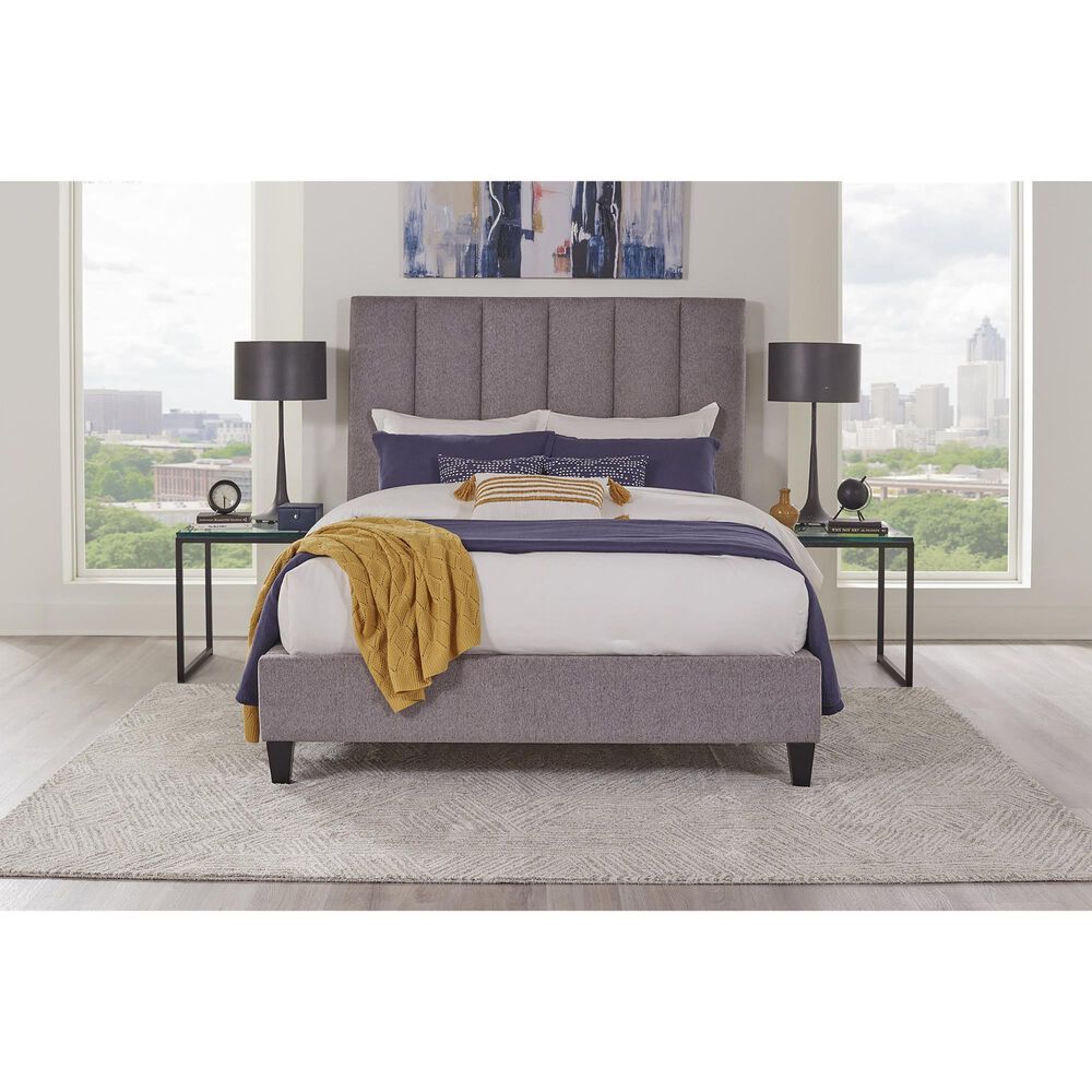 Simeon Collection Avery Queen  BAVE&#35;8000HB-FBR-STR Upholstered Bed in Stream, , large