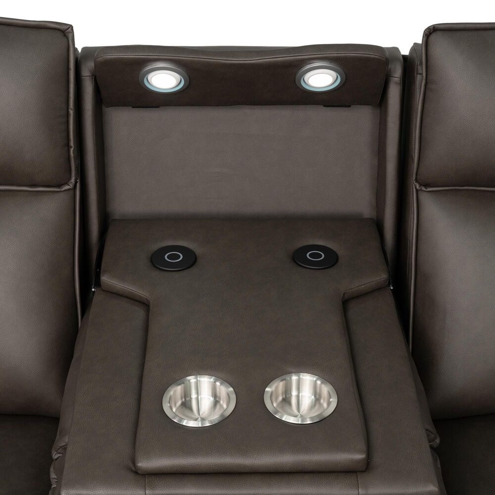 Aurora Furnishings Power Headrest Reclining Sofa in Dallas Espresso, , large