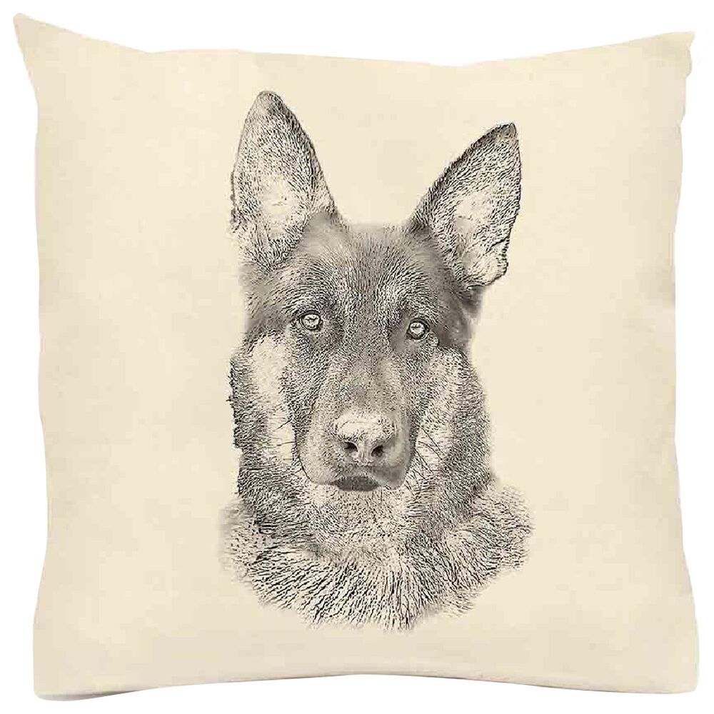 Eric & Christopher Dogs German Shepherd 20" x 20" Throw Pillow in Natural, , large