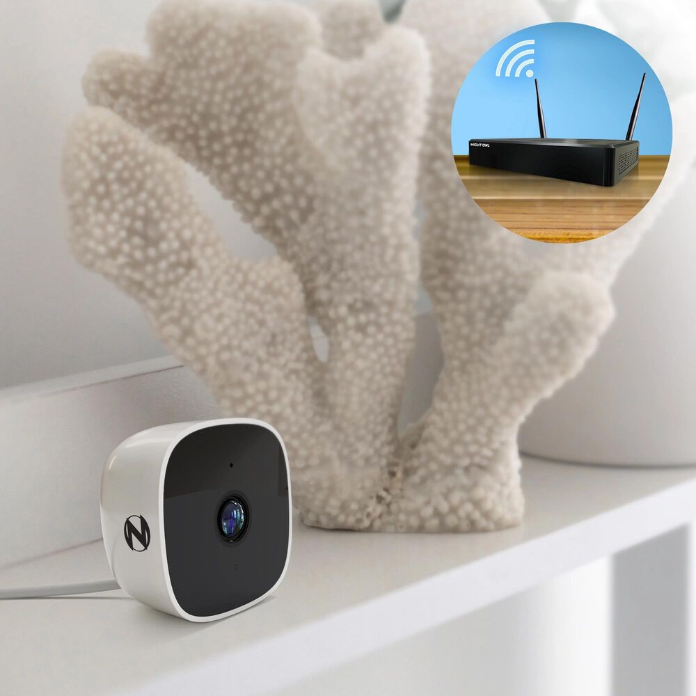 Night Owl Indoor Wi-Fi IP Plug In 1080p Deterrence Camera with 2-Way Audio - White, , large