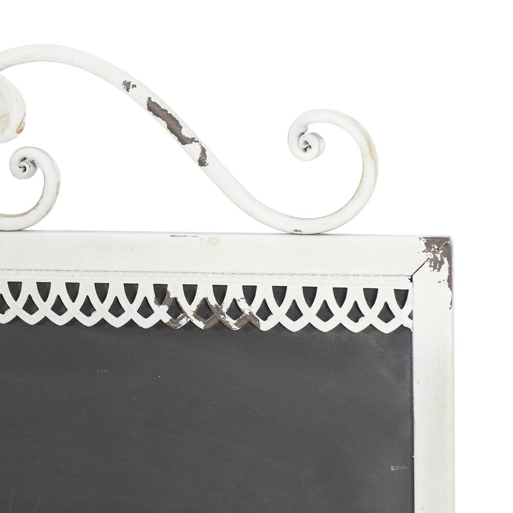 Maple and Jade 19&quot; x 22&quot; Farmhouse Abstract Wall Decor in Distressed White and Black, , large