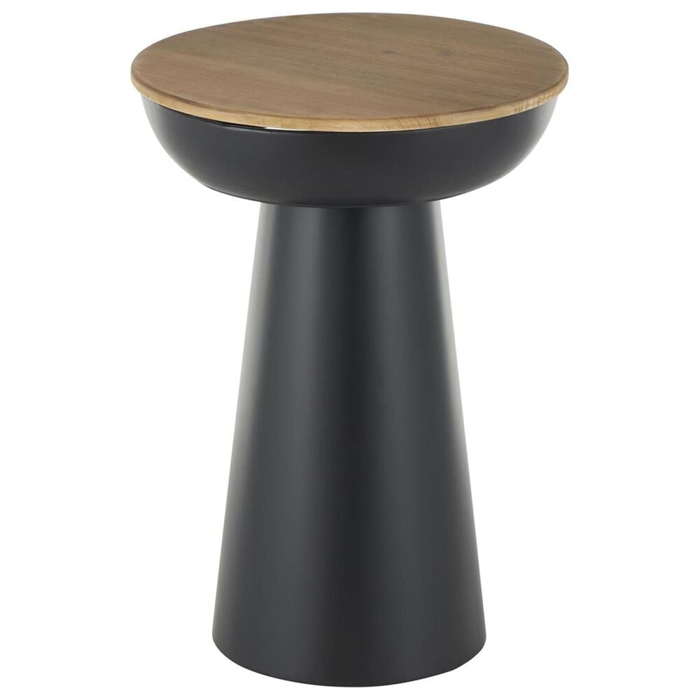 Maple and Jade Pedestal End Table in Black and Brown, , large