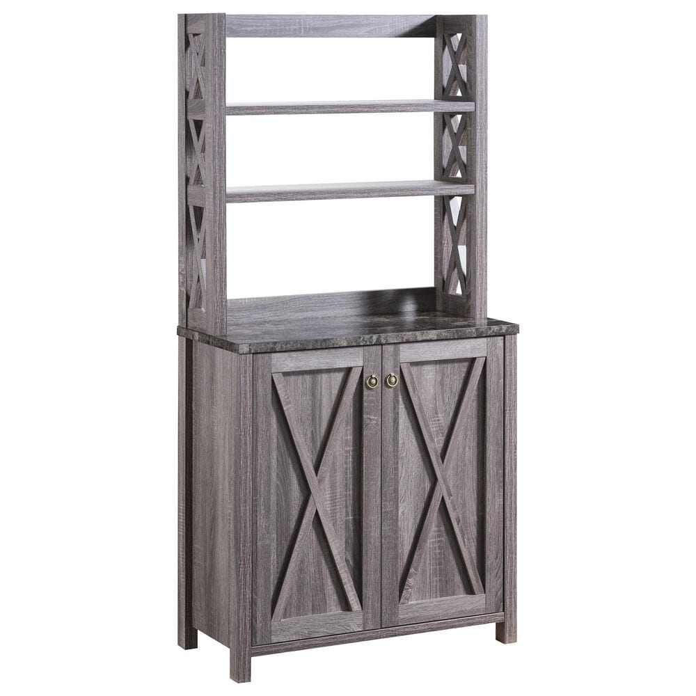 Furniture of America Minor Bakers Rack in Dark Gray, , large