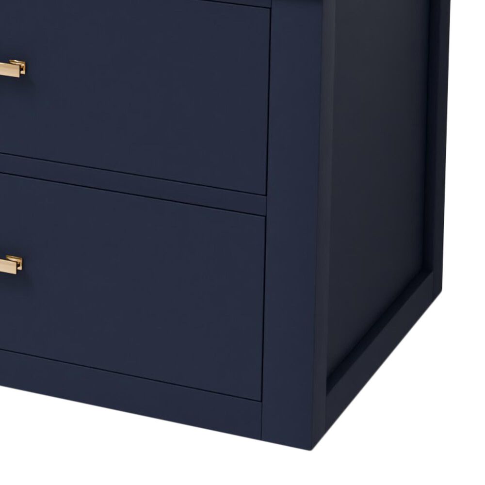 Lexora Home Castor 80" Double Bathroom Vanity in Blue with 2 cm White Carrara Marble Top and Rectangular Sinks, , large