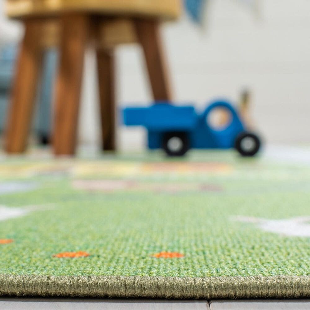Safavieh Kids Playhouse 5&#39; Square Dark Green and Light Grey Rug, , large