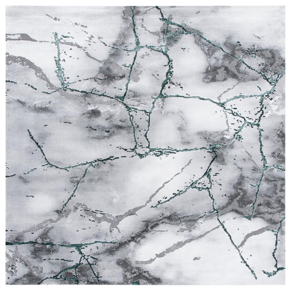 Safavieh Craft CFT877Y 8" Square Grey and Green Area Rug, , large
