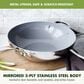 Green Pan Valencia Pro 12" Wok with Lid in Stainless Steel, , large