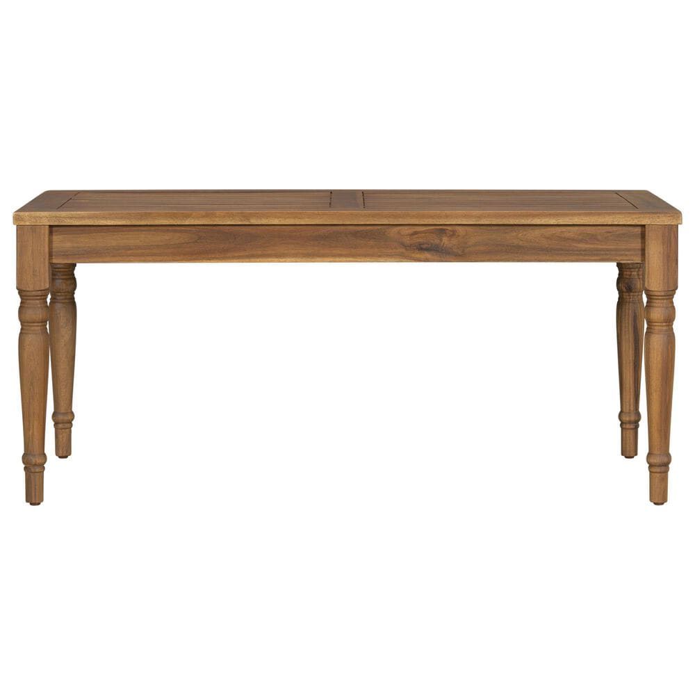 Hearth and Haven Outdoor Acacia Classic Coffee Table with Turned Legs in Natural, , large