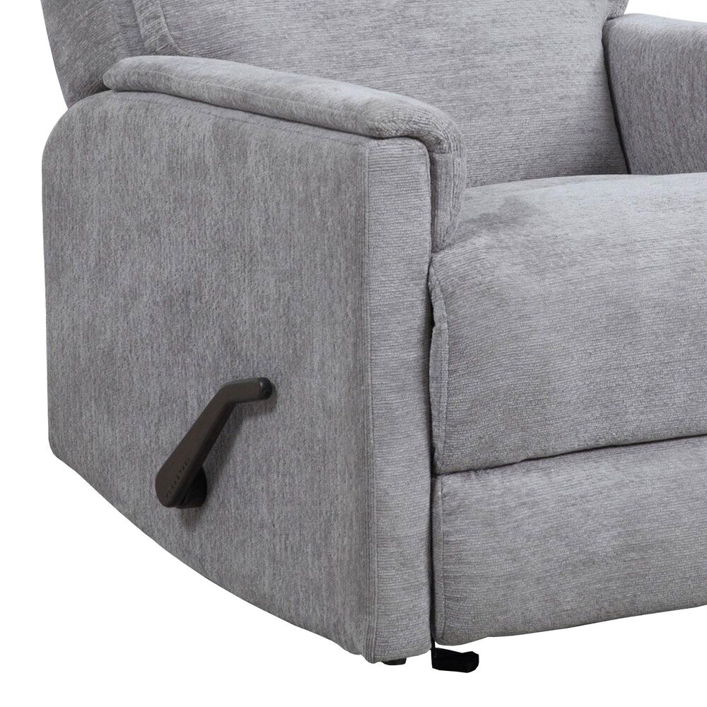 Flexsteel Compact Manual Gliding Recliner in Moon Gray, , large