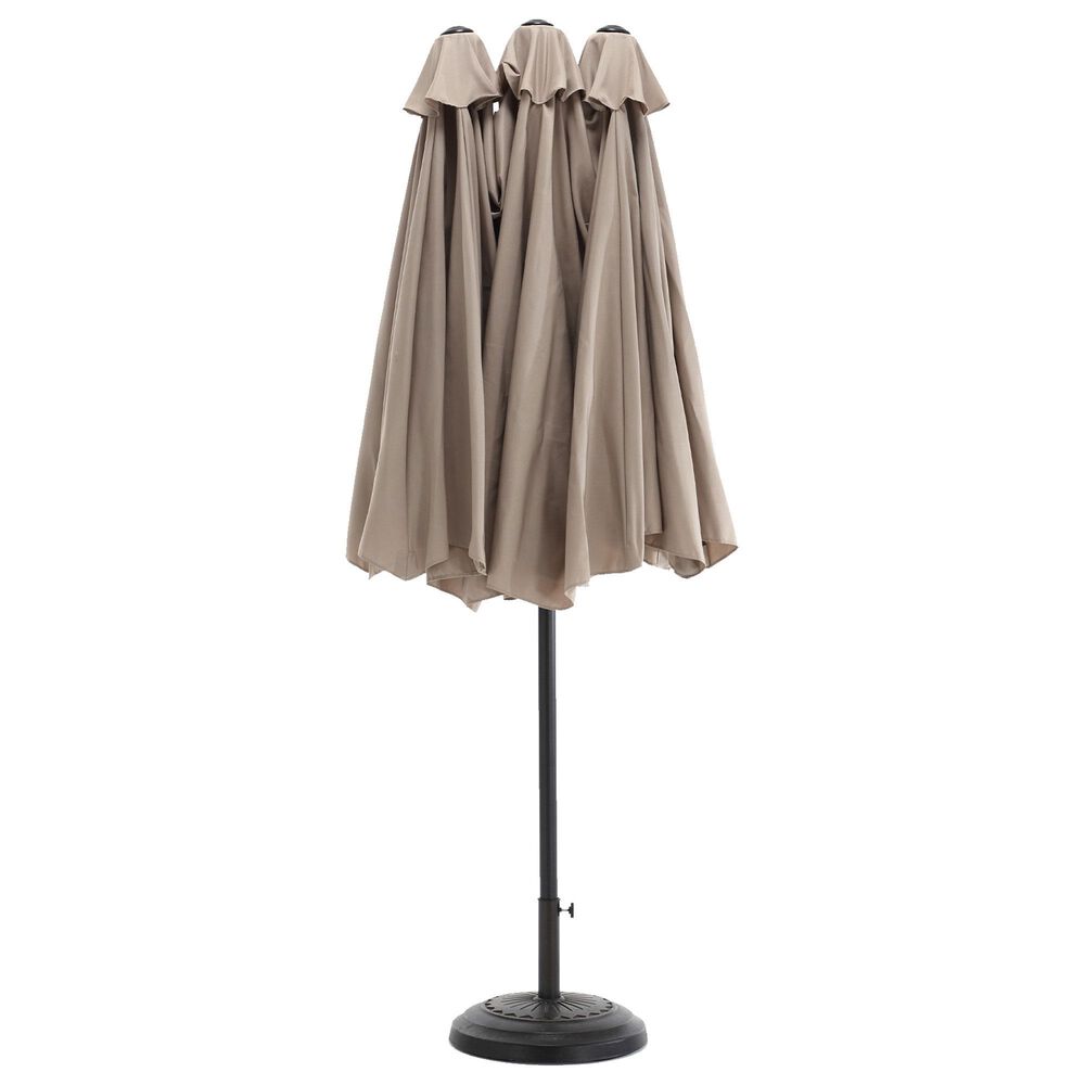 Hearth and Haven 14.8&#39; Double Sided Outdoor Umbrella without Base in Khaki, , large