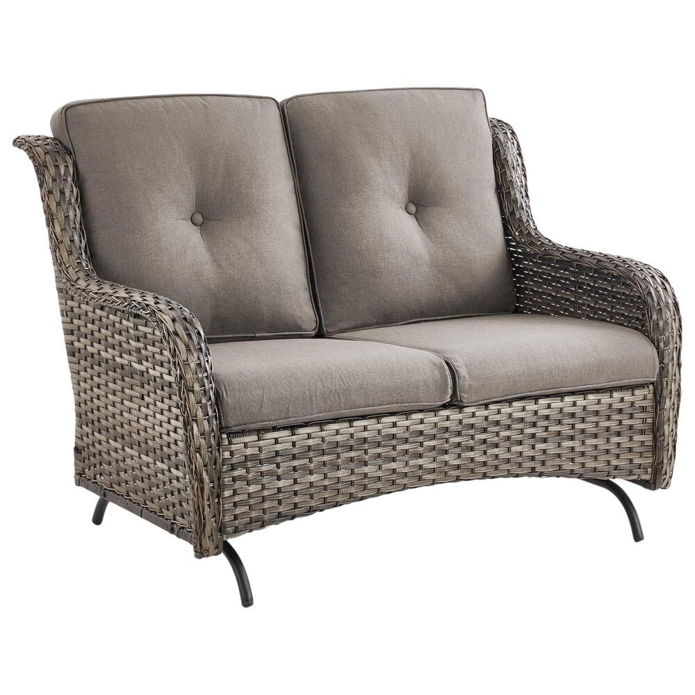 Sunwell Garden Outdoor Glider Loveseat in Gray, , large