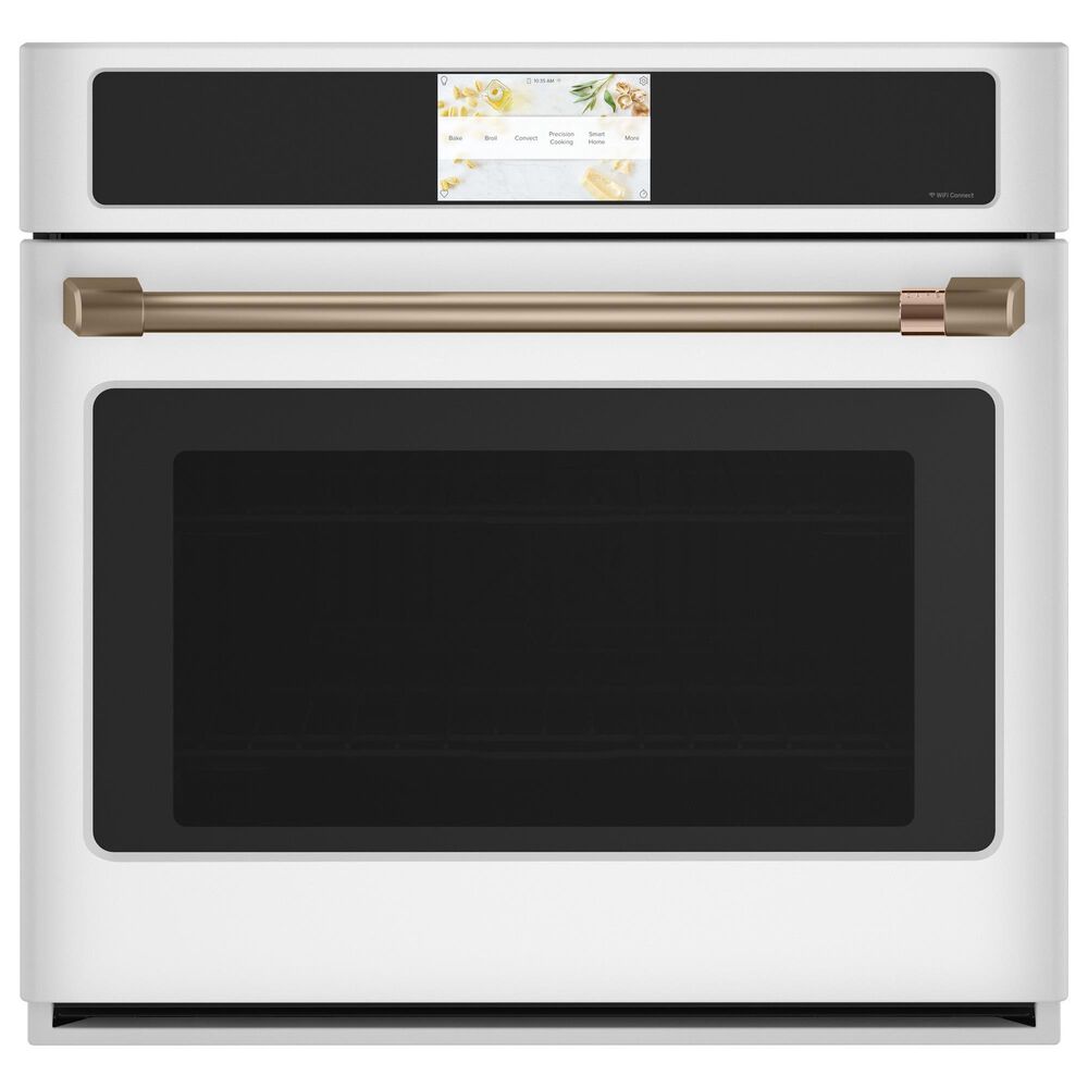 Cafe 2-Piece Kitchen Package with Matte White 30" Smart Built-In Convection Single Wall Oven and Stainless Steel 30" Gas Cooktop, , large