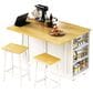 HOMLUX 3-Piece 48" Kitchen Island Set in White, , large