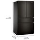 Whirlpool 30 Cu. Ft. French Door Refrigerator in Fingerprint-Resistant Black Stainless Steel, , large