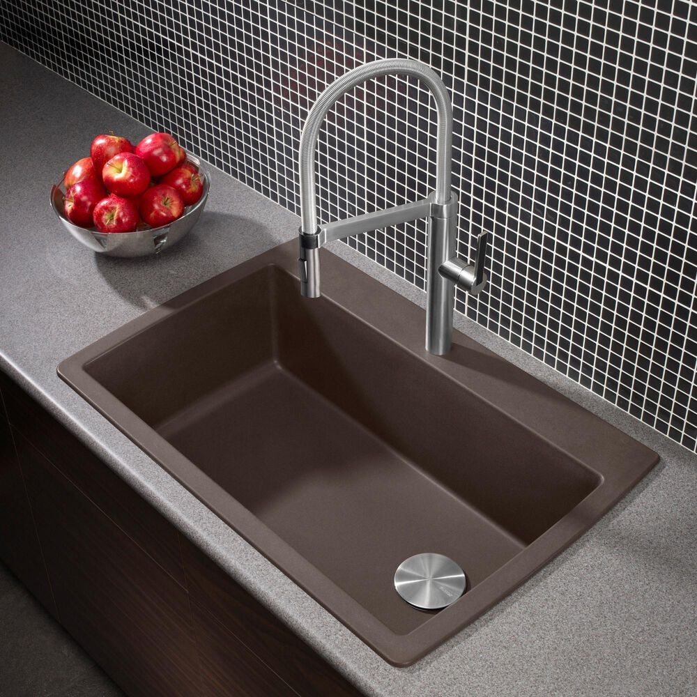 Blanco Diamond 34&quot; Super Single Dual Mount Kitchen Sink in Cafe, , large