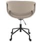 Lumisource Curvo Task Chair with Light Grey Cushion in Black, , large