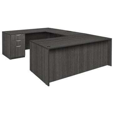 Regency Global Sourcing Legacy 71" Double Full Pedestal U-Desk in Ash Grey, , large