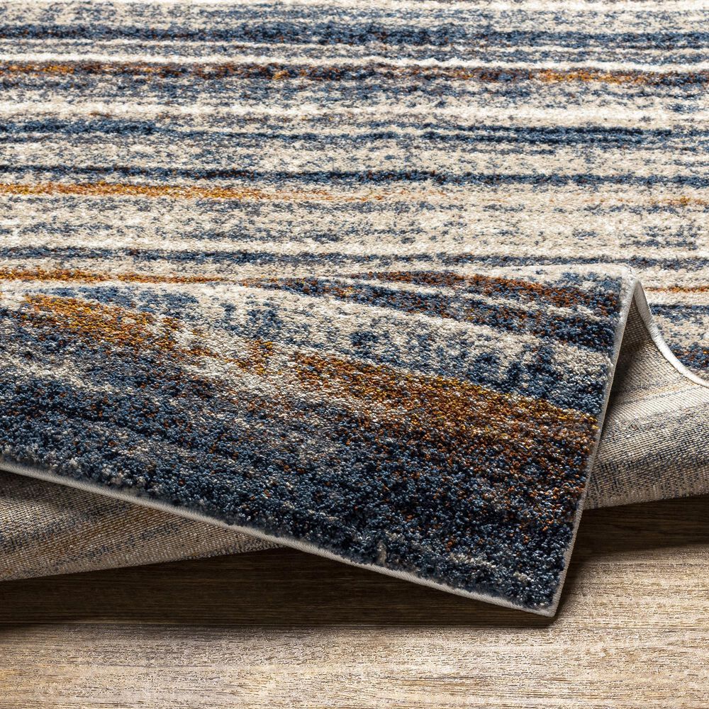 Surya Tuscany 5&#39;3&quot; x 7&#39;3&quot; Blue, Mustard and Cream Area Rug, , large