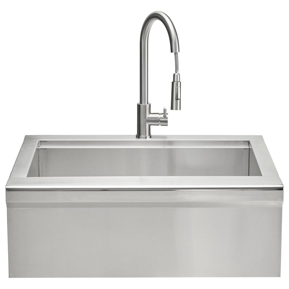 Coyote Outdoor 30&quot; Built-In Outdoor Farmhouse Sink in Stainless Steel, , large