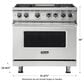 Viking Range 36" Freestanding Dual Fuel Range in Stainless Steel, , large
