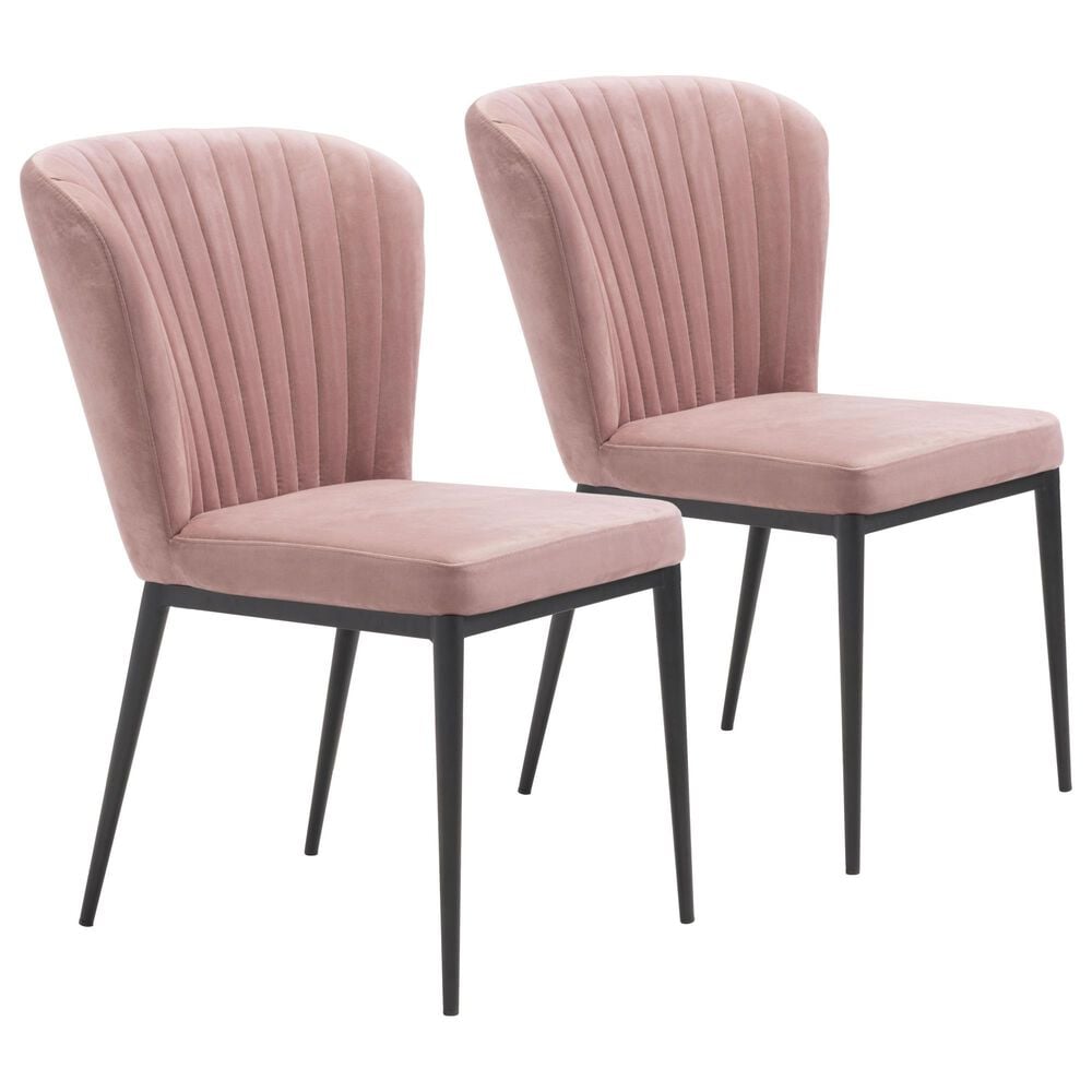 Zuo Modern Tolivere Dining Chair in Pink/Black (Set of 2), , large