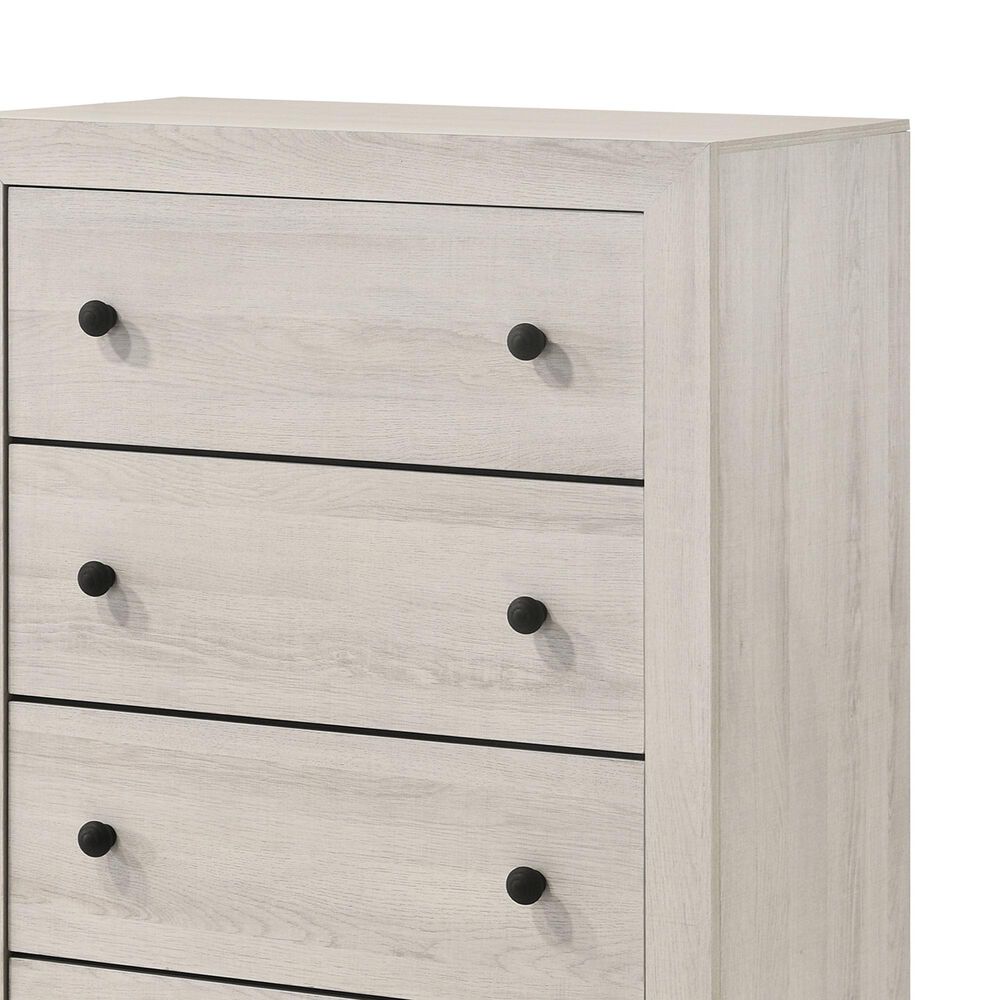 Hearth and Haven 4-Drawer Storage Tall Chest in White Washed, , large