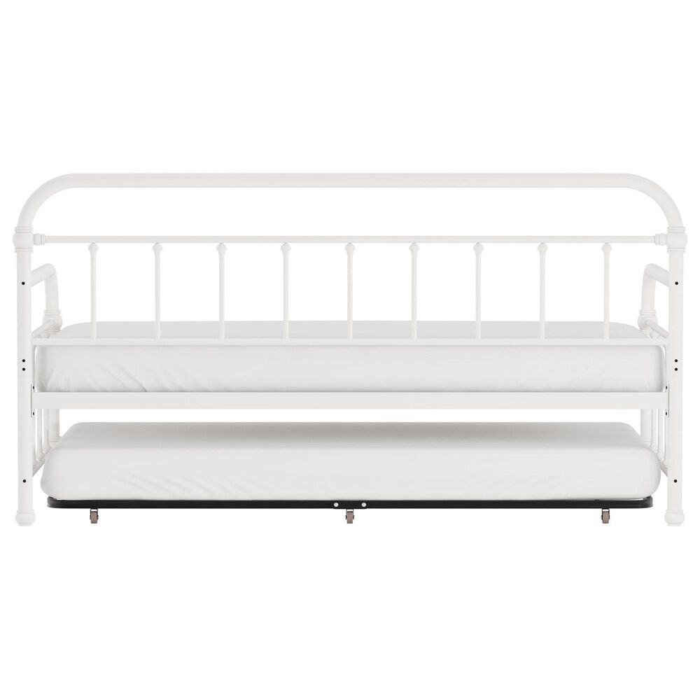 Richlands Furniture Twin Metal Slat Daybed and Trundle in White, , large