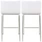 Lumisource Mara Counter Stool with White Cushion in Stainless Steel (Set of 2), , large