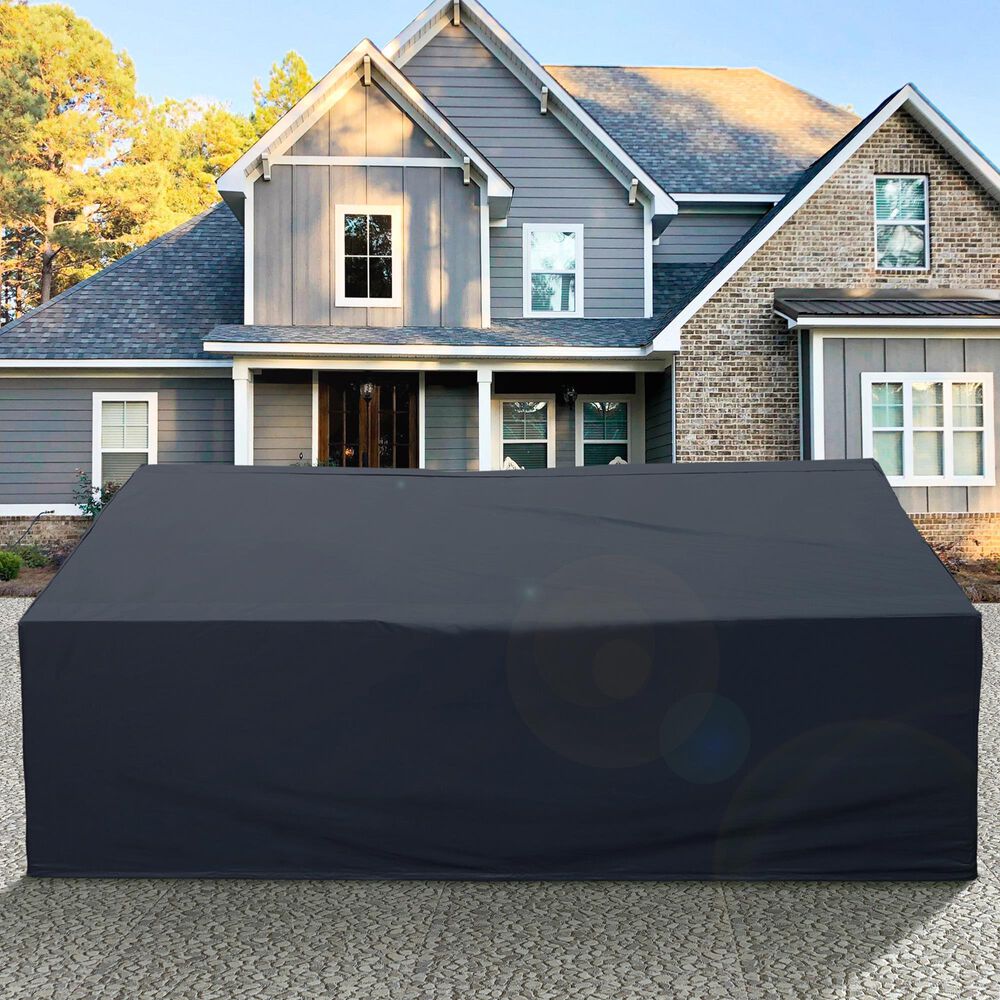 HOMLUX 90" Waterproof Patio Cover with Adjustable Drawstring in Black, , large