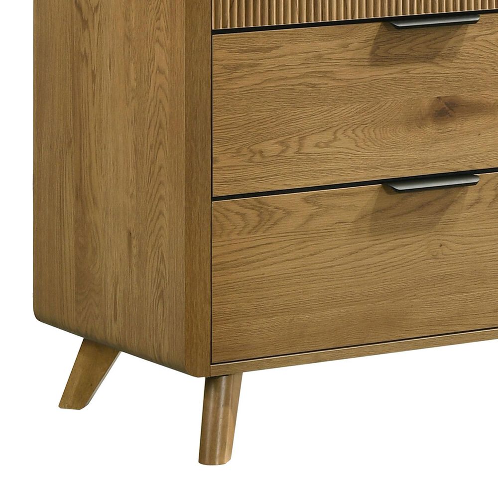Pacific Landing Bennett Queen Bed with Dresser and Two Nightstands in Light Oak, , large