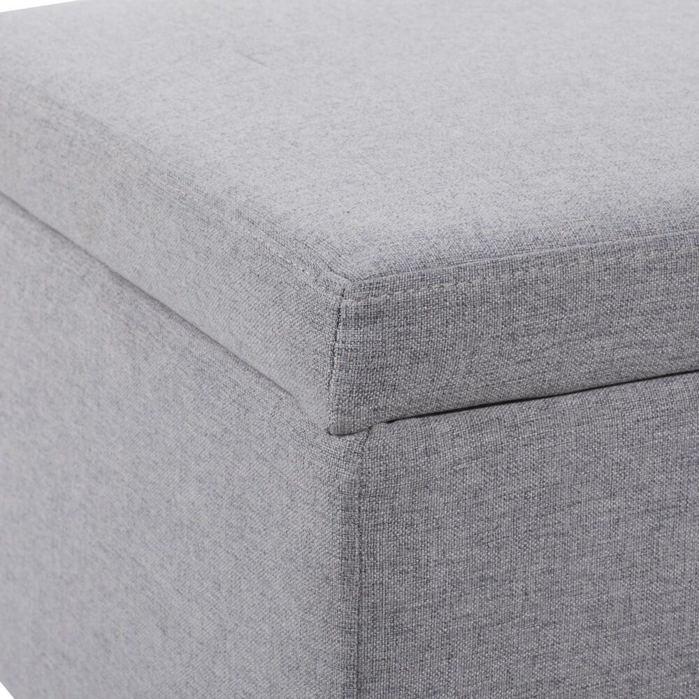 Maple and Jade Modern Storage Bench in Grey, , large