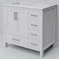 Lexora Home Jacques 36" Left Offset Single Bathroom Vanity in White with 2 cm White Quartz Top and Rectangular Sink, , large