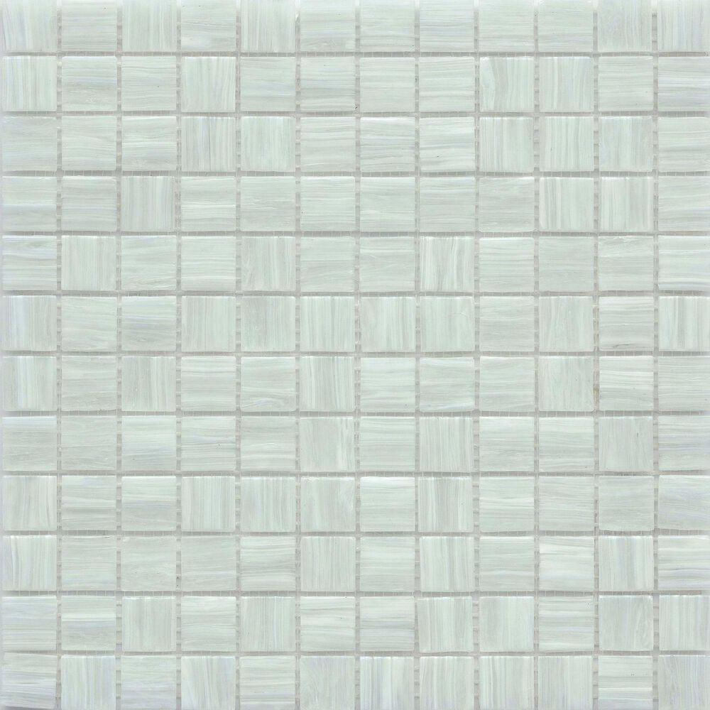 Emser Swirl Pearl 1" x 1" Square on 12" x 12" Glass Mosaic Sheet, , large