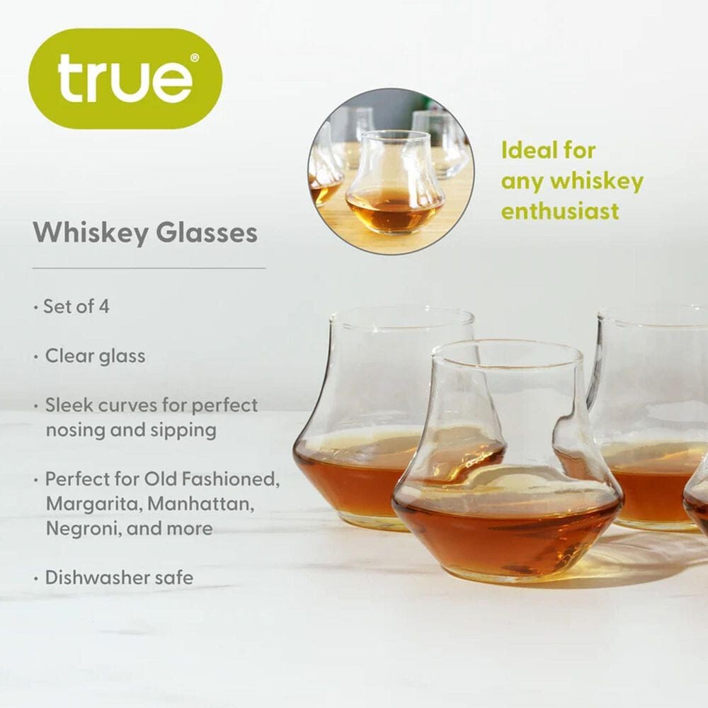 True Brands Whiskey Tasting Glasses in Clear &#40;Set of 4&#41;, , large