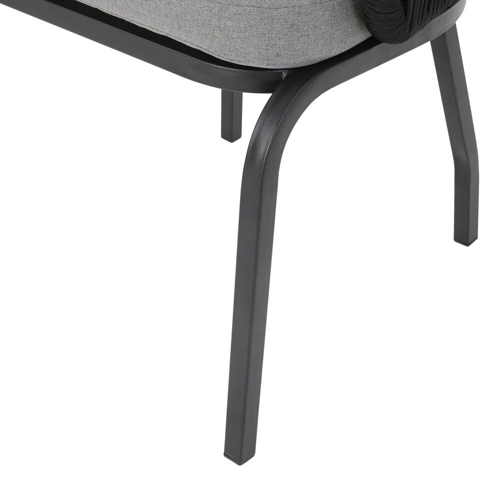 Hearth and Haven Candlewood Outdoor Club Chair with Gray Cushion in Black &#40;Set of 2&#41;, , large