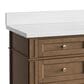 James Martin Brittany 60" Single Bathroom Vanity in Pecan with Single Hole 3 cm White Zeus Silestone Top and Rectangular Sink, , large