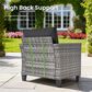 HOMLUX 4-Piece Outdoor Conversation Set with Deep-Seat Sofa in Black, , large