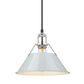 Golden Lighting Orwell 1-Light Medium Pendant with Dusky Blue Shade in Chrome, , large