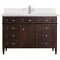 James Martin Vanities Brittany 48" Single Bathroom Vanity in Burnished Mahogany with Single Hole 3 cm White Zeus Quartz Top and Rectangular Sink, , large