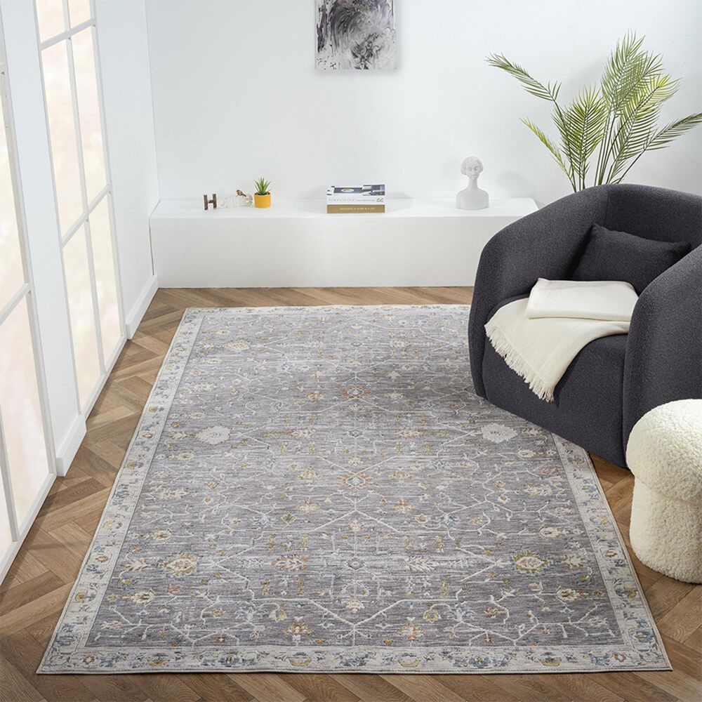 L&amp;R Resources Allure Gray and Ivory 5' x 8' Area Rug, , large